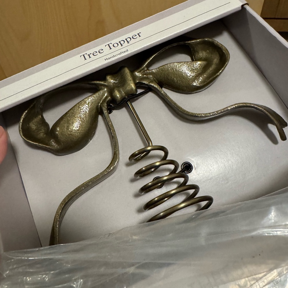 NIB studio McGee Gold Bow Tree Topper